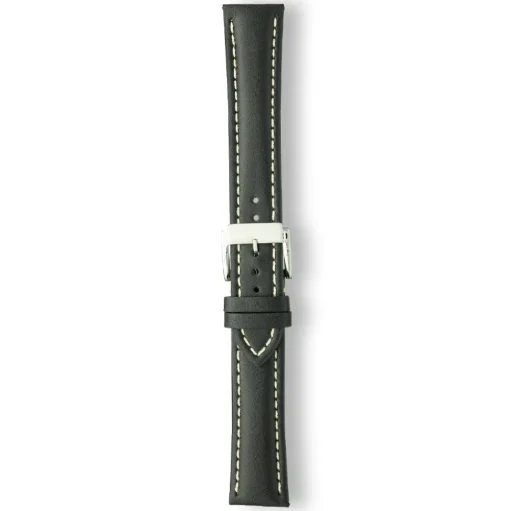 AREZZO Black Heavy Padded Stitched Calf Leather Watch Strap PC450/1