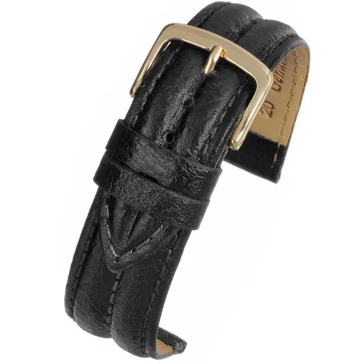 Bancroft | Black Double Ridge Padded Strap | W910