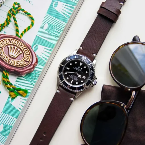 Bayswater | Handmade Two Stitch Chocolate Leather Strap | TS.CHOC