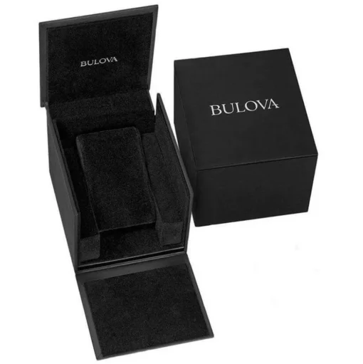 BULOVA – Curv Chronograph Leather Strap Watch 98A155
