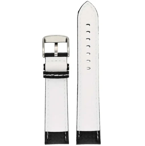 CARBON Black Carbon Fibre Grain Water Resistant Watch Strap WH644