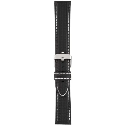 CARBON Black Carbon Fibre Grain Water Resistant Watch Strap WH644