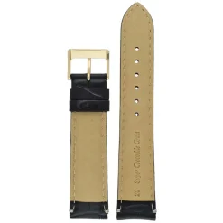 Farrell | Black Padded Alligator Grain Strap | W1005P