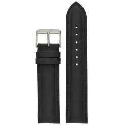 FORBES Matt Finish Black Heavy Padded Leather Watch Strap W971