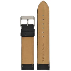 FORBES Matt Finish Black Heavy Padded Leather Watch Strap W971