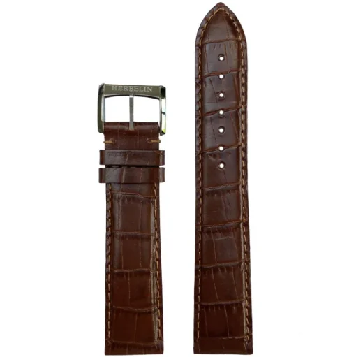 Herbelin | Brown Croco-grain Leather 20mm | 20 398 MARO 18