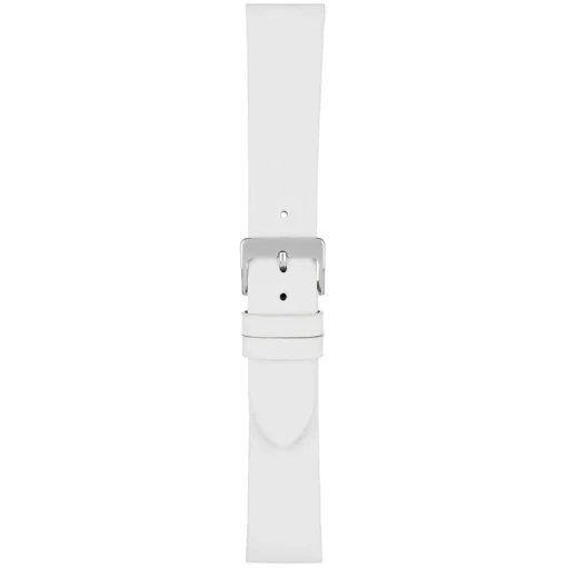 HOXTON White Plain Leather Flat Profile Watch Strap W104