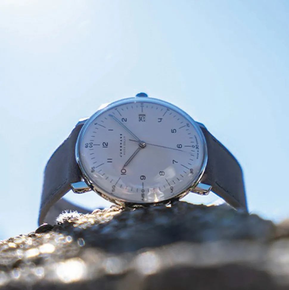 JUNGHANS – Max Bill Mega Solar Titanium Leather Strap Watch 59/2021.02