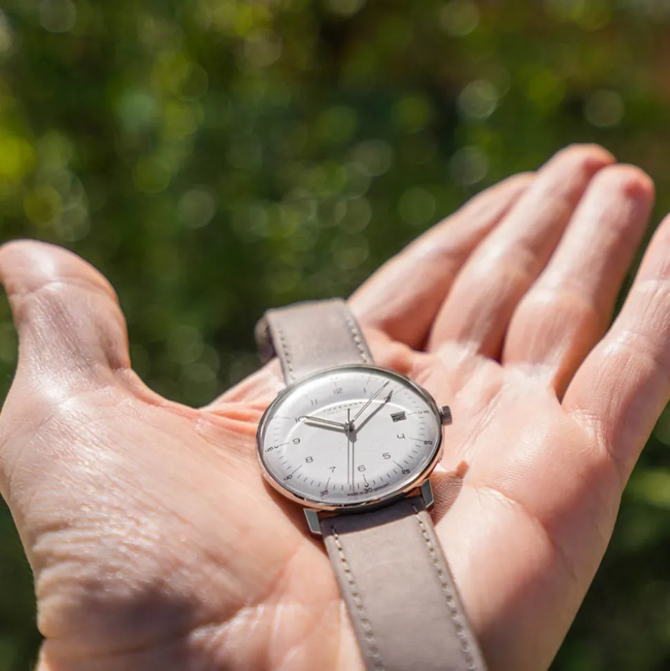 JUNGHANS – Max Bill Mega Solar Titanium Leather Strap Watch 59/2021.02