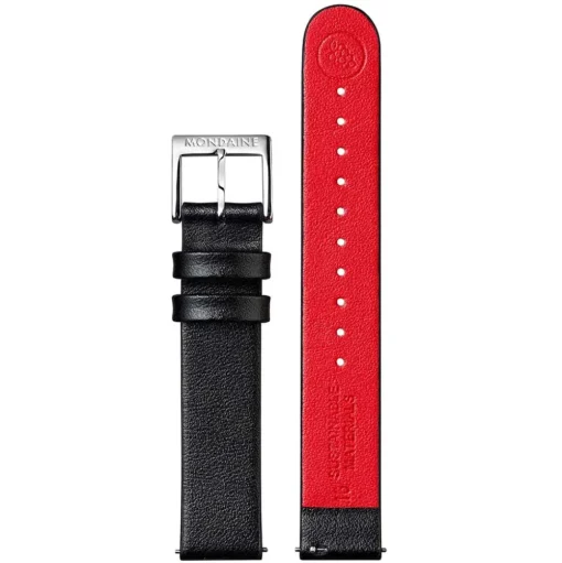 Mondaine | Black Vegan Grape Leather Watch Strap 16mm | FG3116.21Q