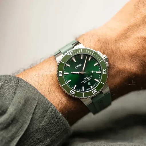 Oris | Green Rubber Aquis Strap 23mm Complete for model 7789 | 07 4 23 37FC