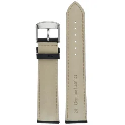 PRESTON Black Vintage Style Leather Padded Watch Strap WH900