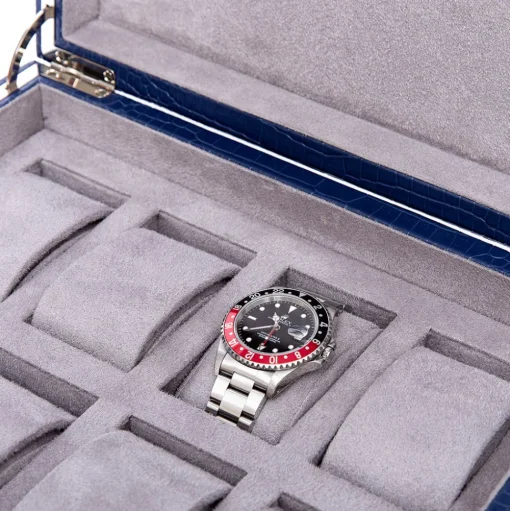 RAPPORT – Brompton Eight Watch Box in Blue Leather L266