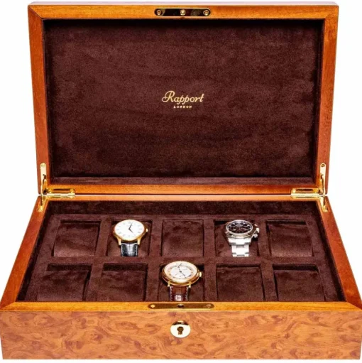 Rapport | Heritage Ten Watch Collector Box Burr Walnut | L275