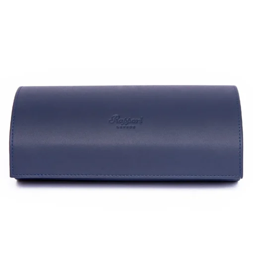 RAPPORT – Hyde Park Three Watch Travel Roll in Blue Leather D286