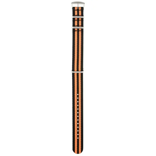 Seatbelt | Nylon Military Watch Strap Black/Orange | MOD32