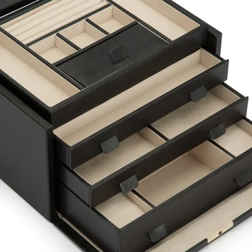 WOLF – Palermo Large Jewellery Box in Anthracite Leather 213002