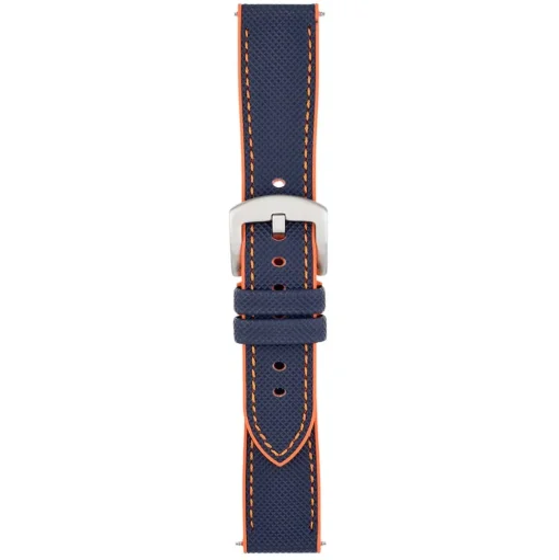 Yachting | Navy and Orange Waterproof Rubber Hybrid Strap | WS250