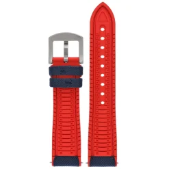 Yachting | Navy and Red Waterproof Rubber Hybrid Strap | WS252